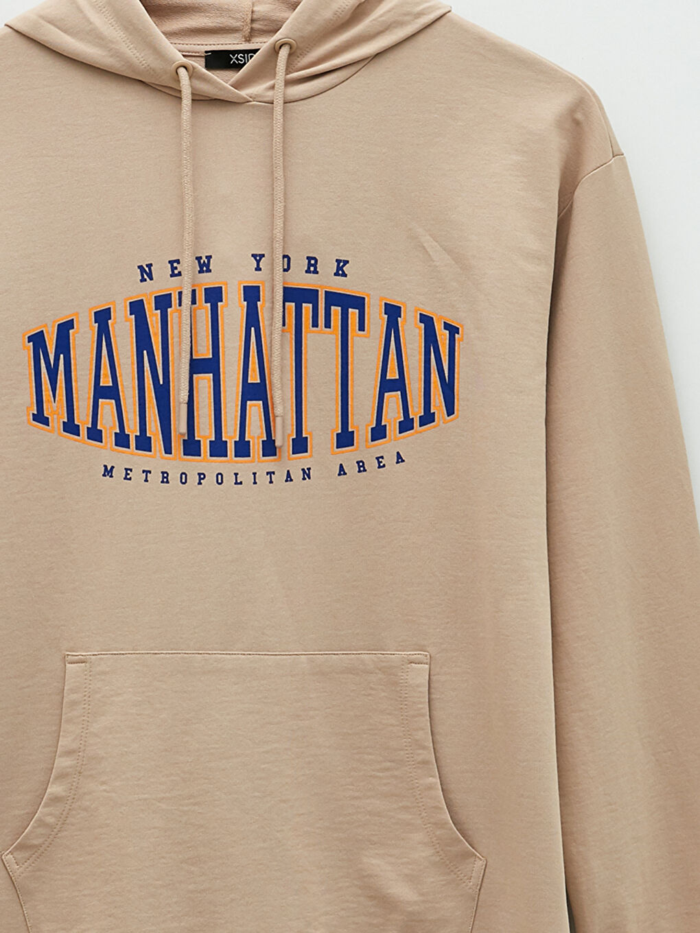 Kahverengi Oversize Uzun Kollu Baskılı Erkek Hoodie-8