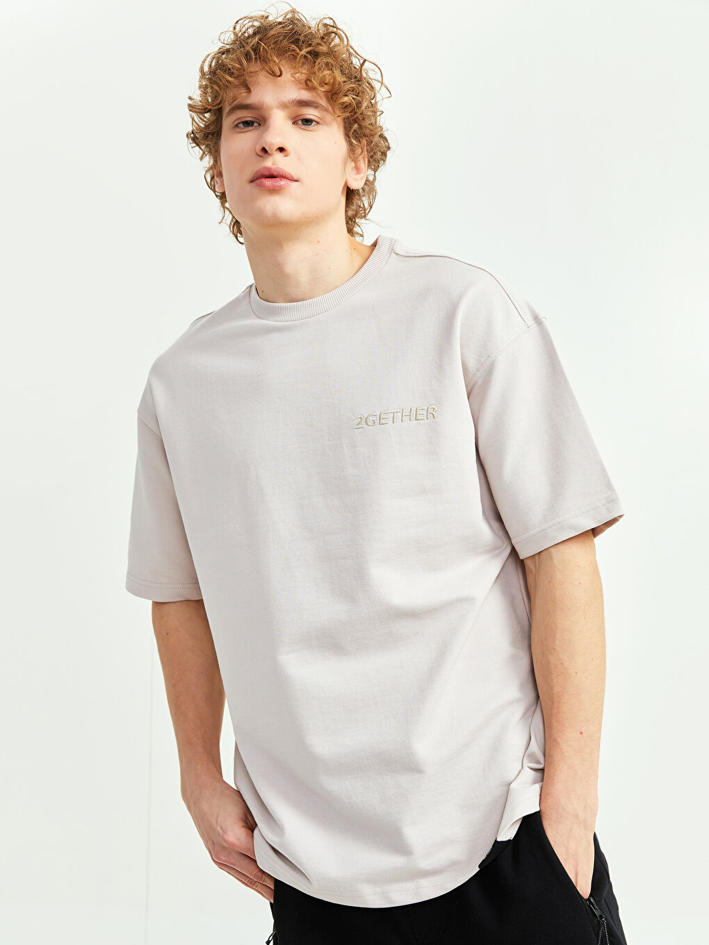 Oversize Crew Neck Short Sleeve Printed Jersey Men's T-Shirt