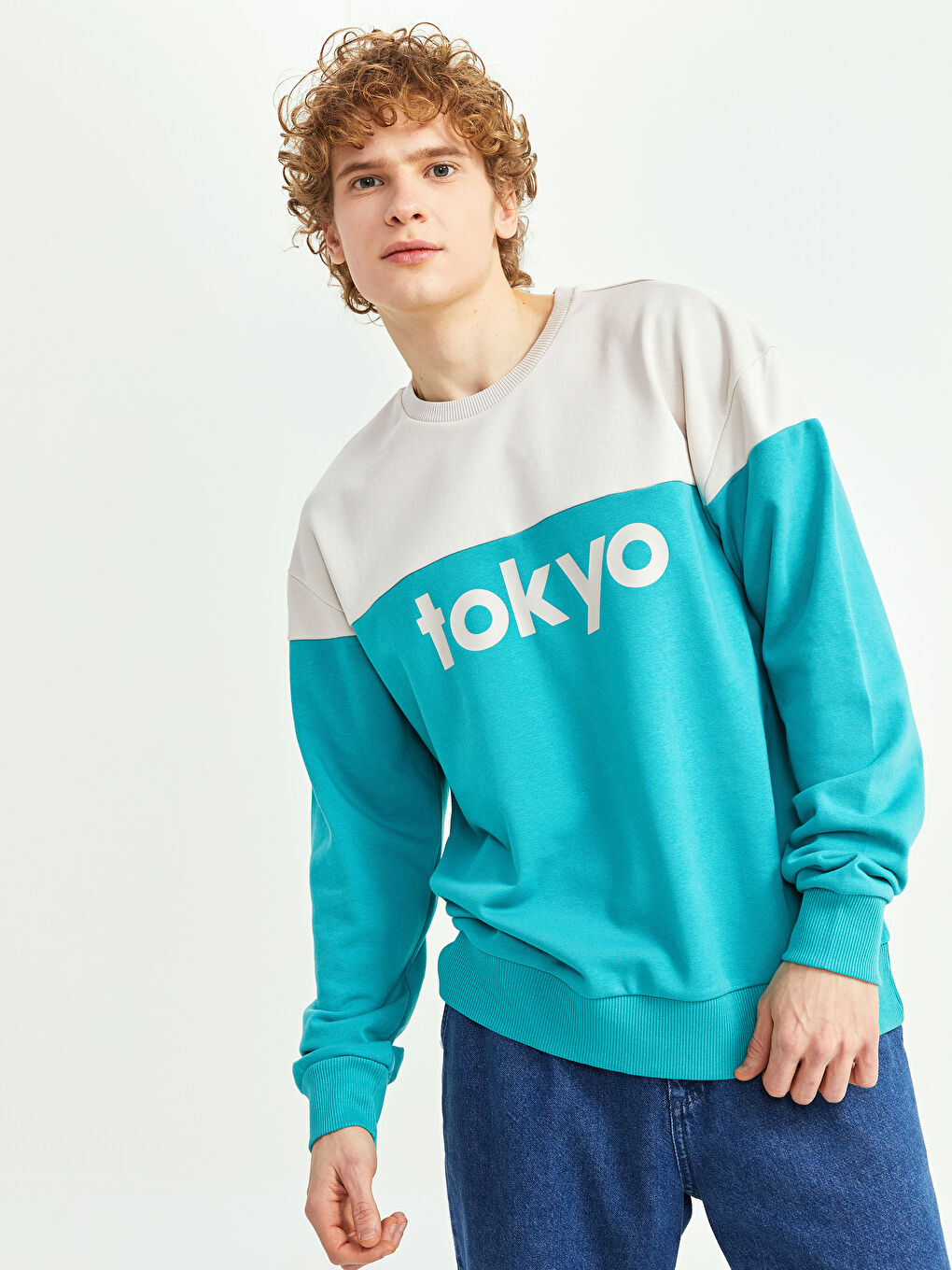 XSIDE Oversize Crew Neck Long Sleeve Printed Men's