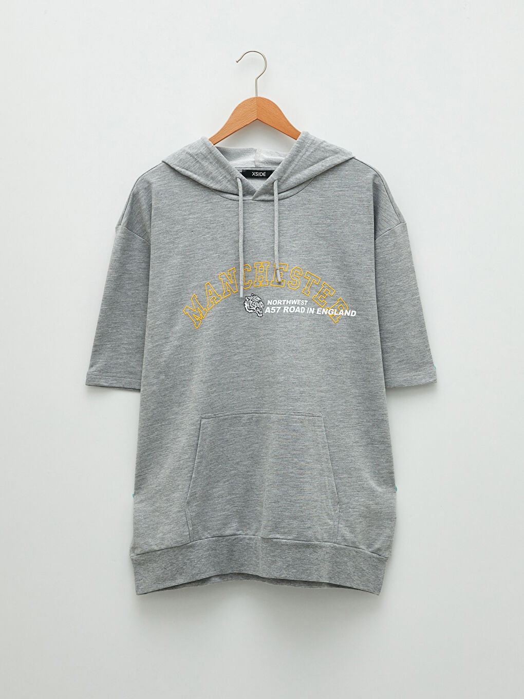 Oversize Hoodie Short Sleeve Printed Men's Hoodie-5