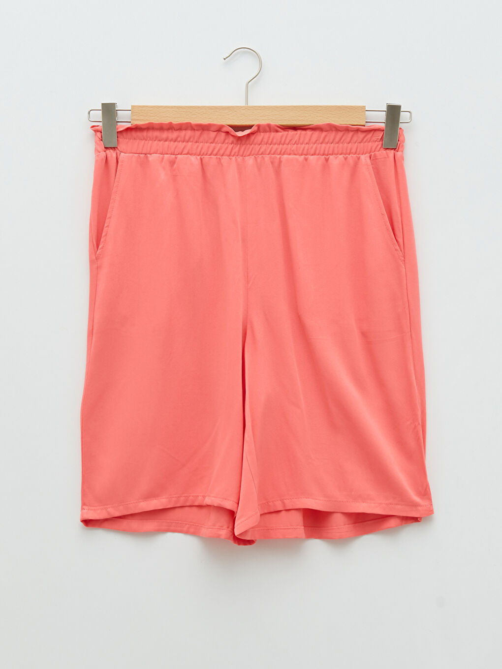 Elastic Waist Straight Viscose Women's Bermuda Shorts-5