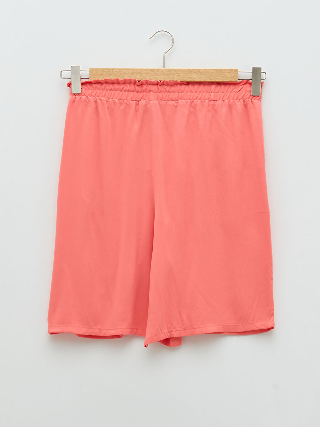 Elastic Waist Straight Viscose Women's Bermuda Shorts-6