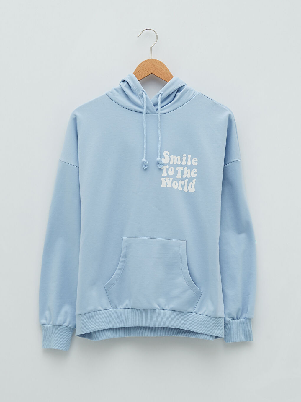 LCW Vision Açık Mavi Baskılı Uzun Kollu Kadın Hoodie - 5