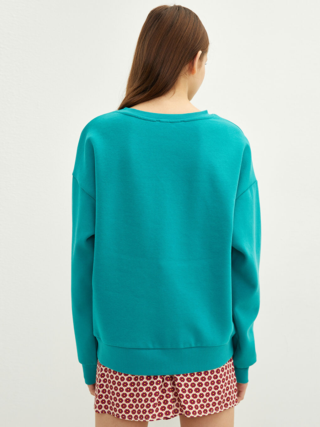 Crew Neck Printed Long Sleeve Women's Sweatshirt-4