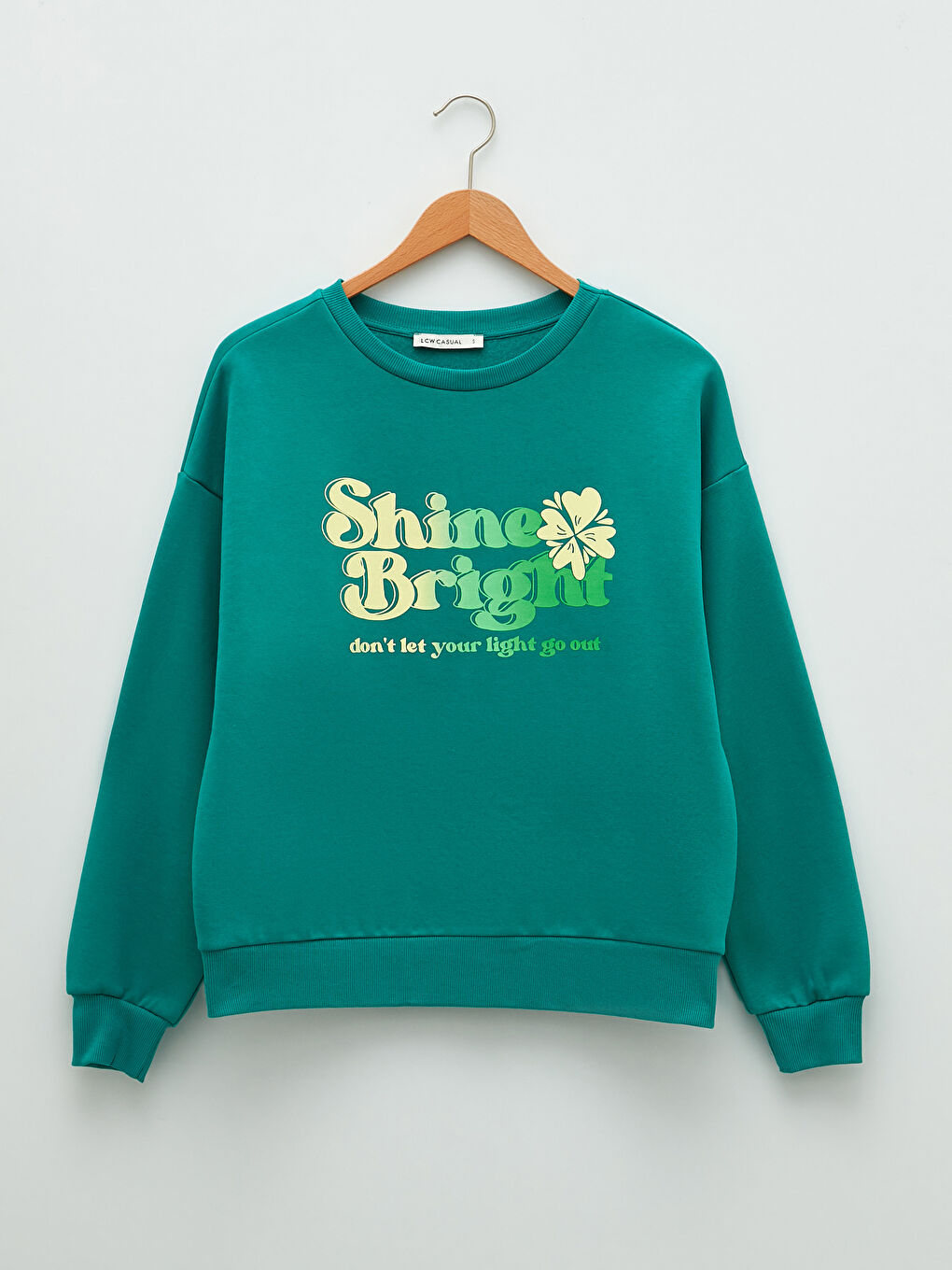 Crew Neck Printed Long Sleeve Women's Sweatshirt-5