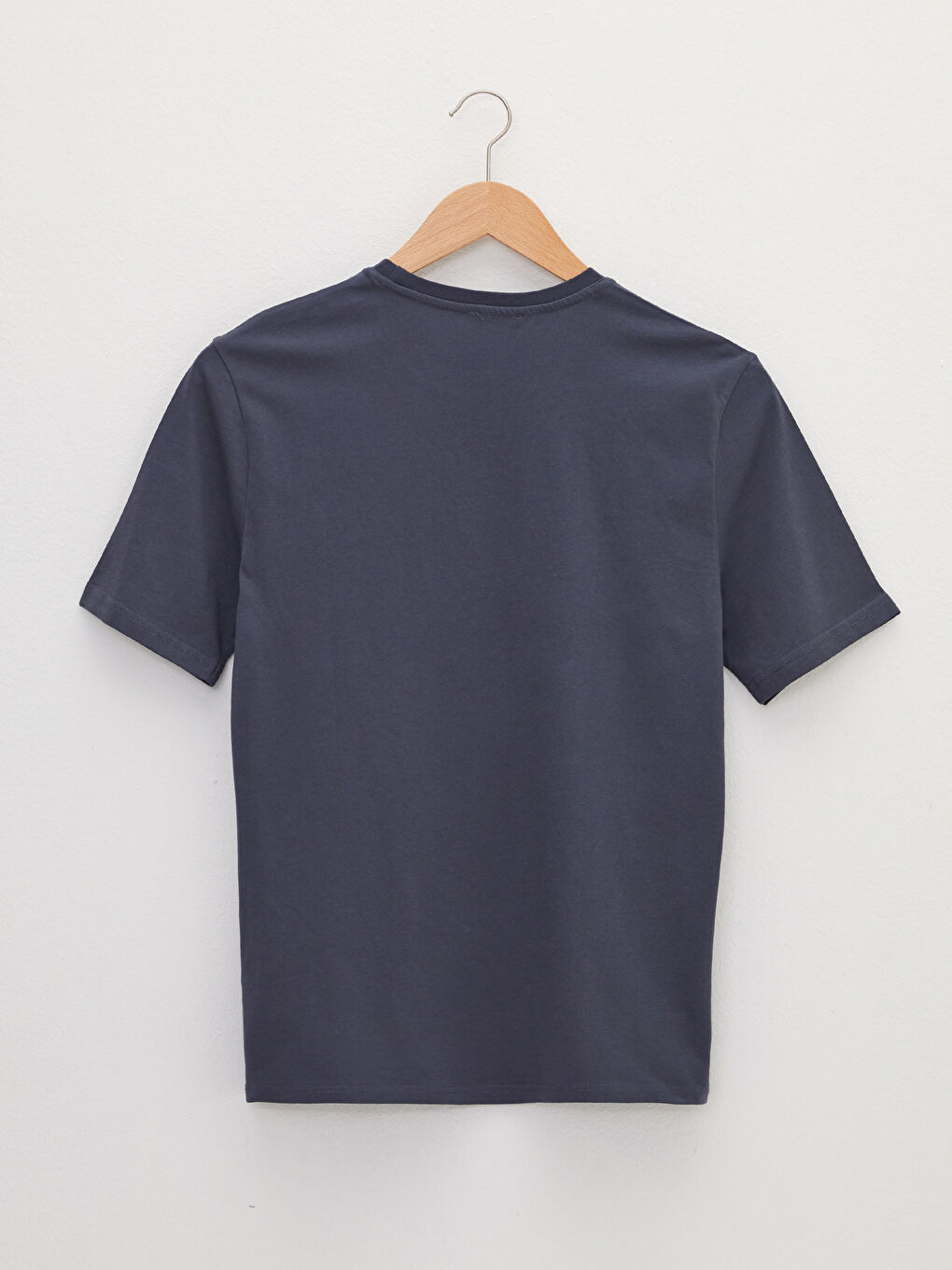 Antrasit Bisiklet Yaka Kısa Kollu Baskılı Penye Erkek Tişört-7