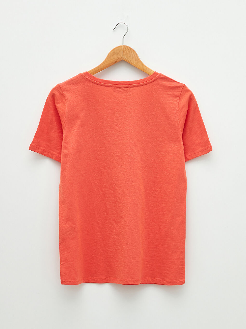 V-Neck Straight Short Sleeve Women's Cotton T-Shirt-6