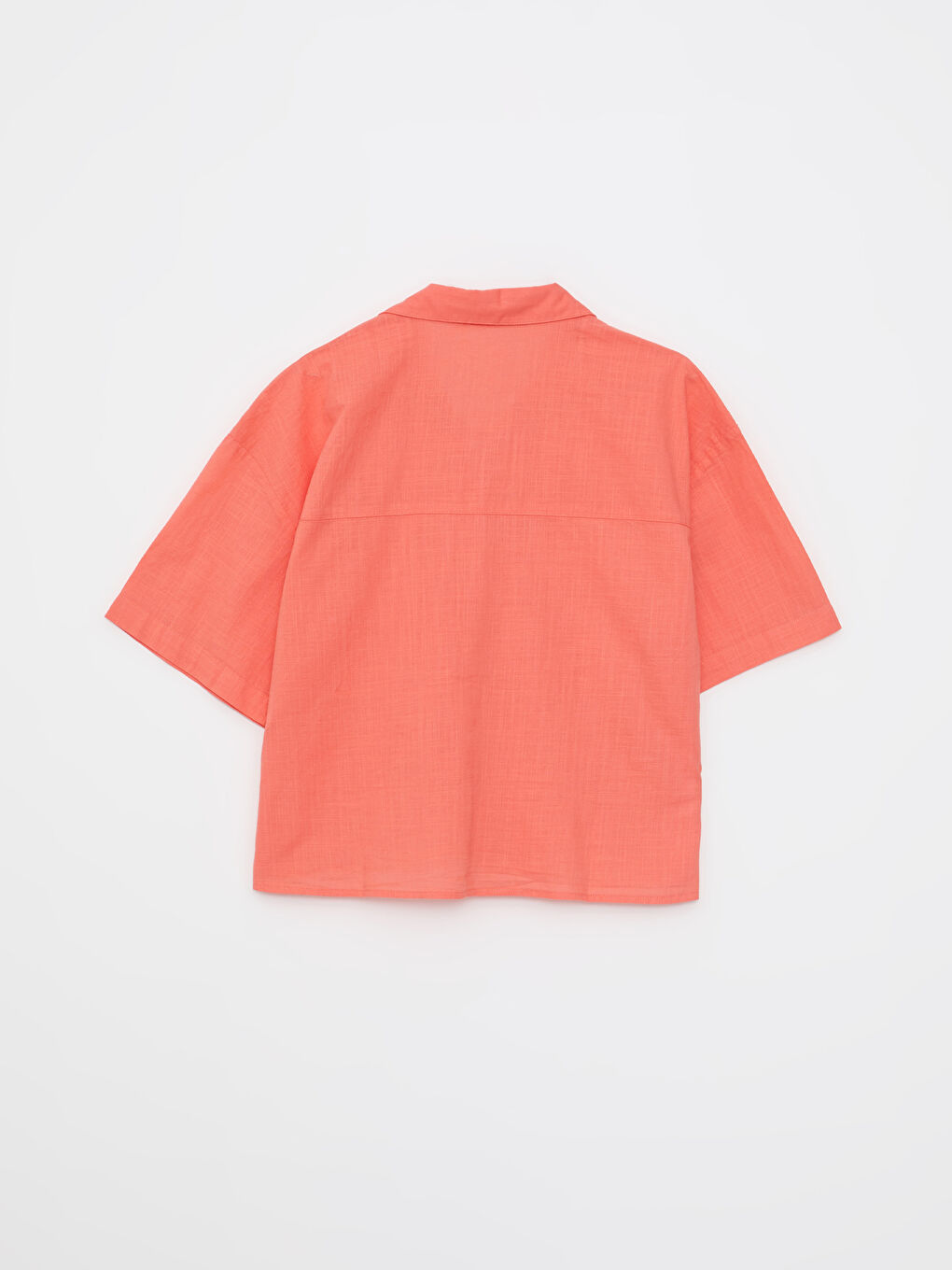 Cămașă din Bumbac pentru Femei cu Închidere Frontală cu Nasturi, Mânecă Scurtă, Croială Dreaptă-7