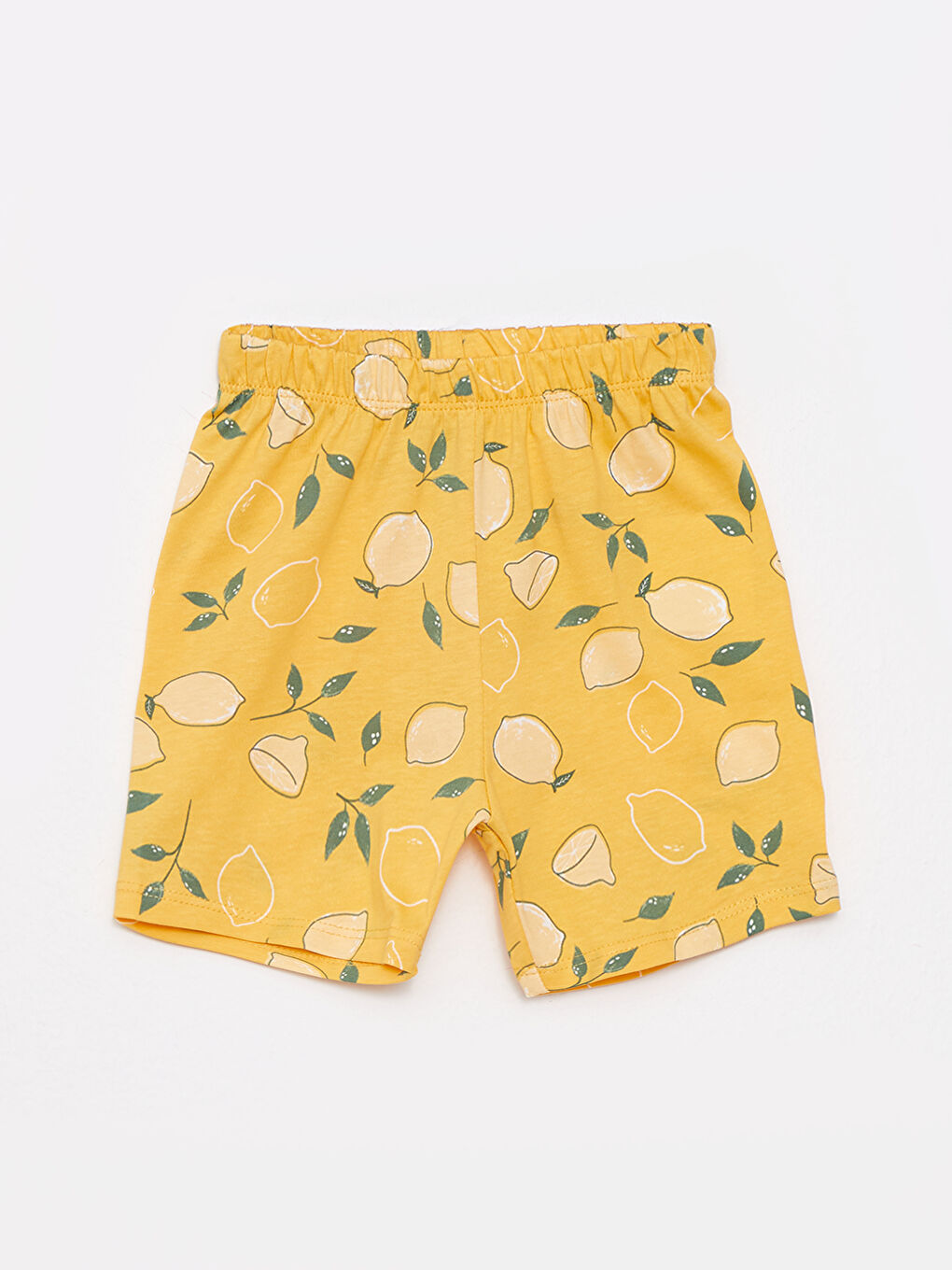 طقم بيجاما قصير كم مطبوع بياقة بولو للبنات الصغار-2