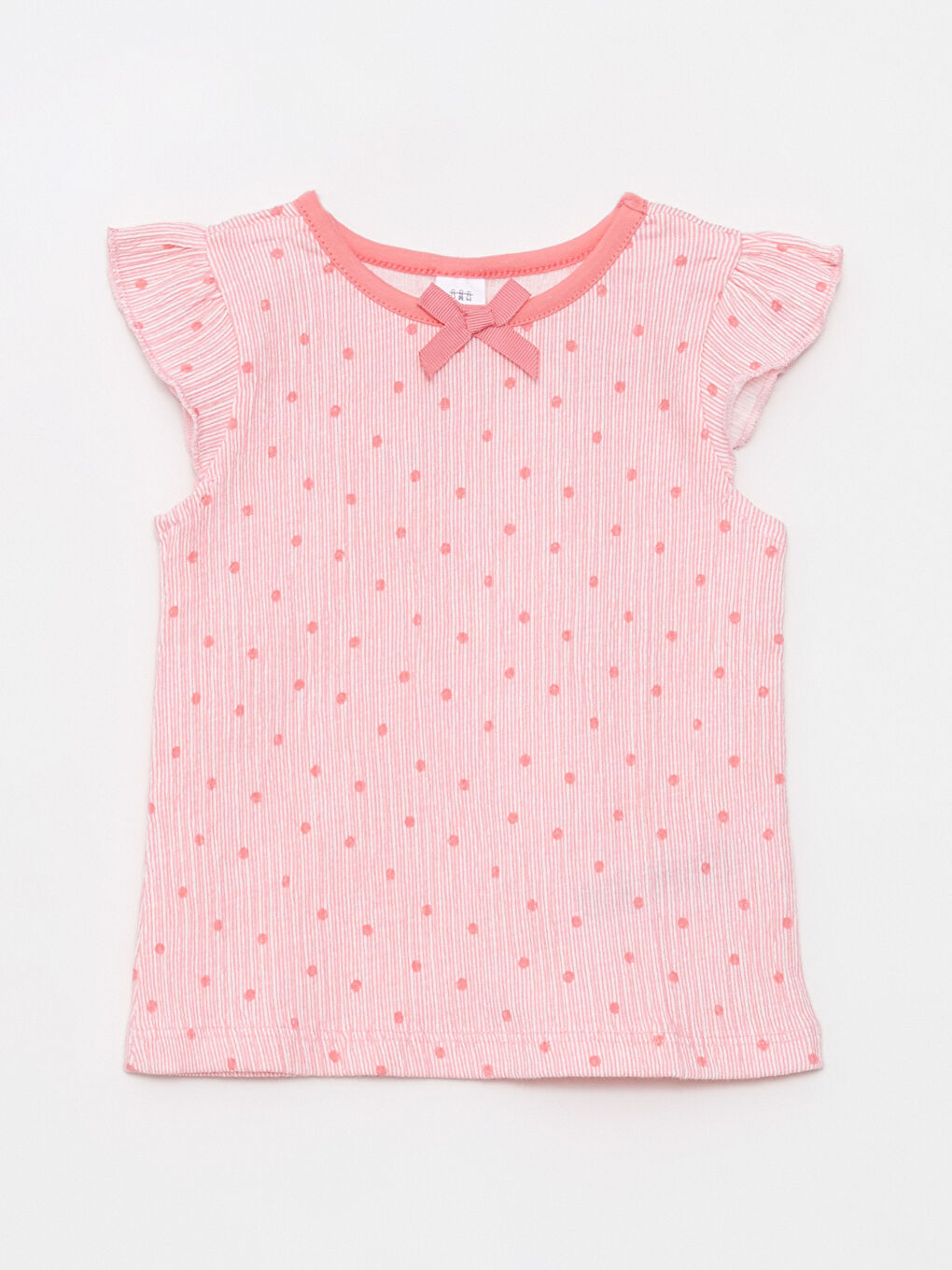 Пижамный комплект для малышки с круглым вырезом и коротким рукавом с принтом-1