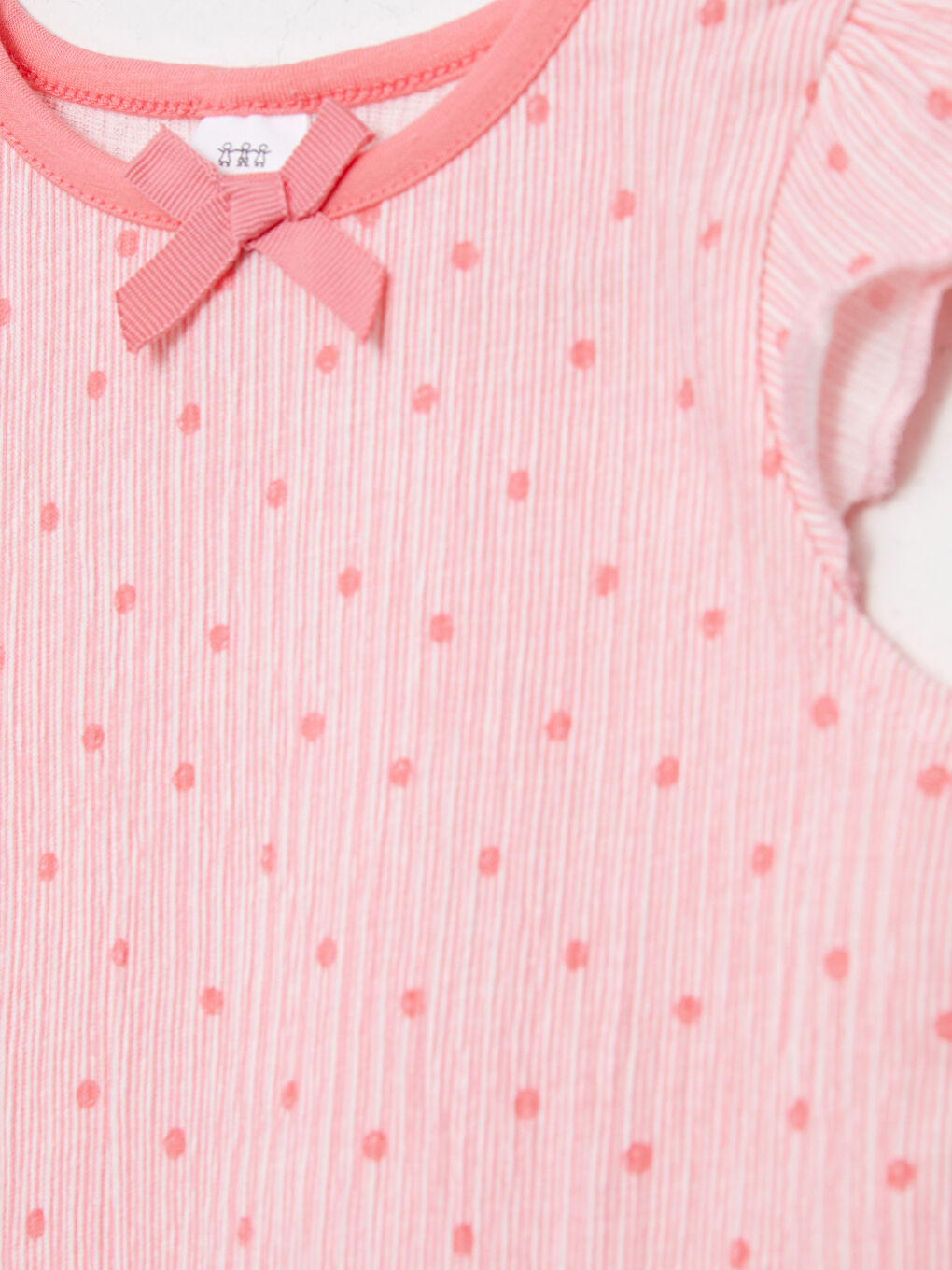 Пижамный комплект для малышки с круглым вырезом и коротким рукавом с принтом-2