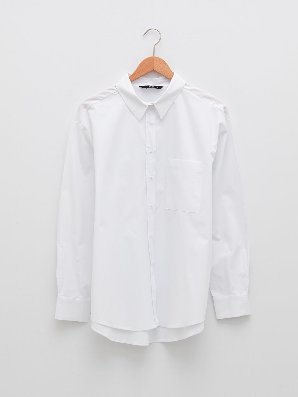 Chemise en Popeline à Boutons, Coupe Régulière, Manches Longues pour Femmes-5