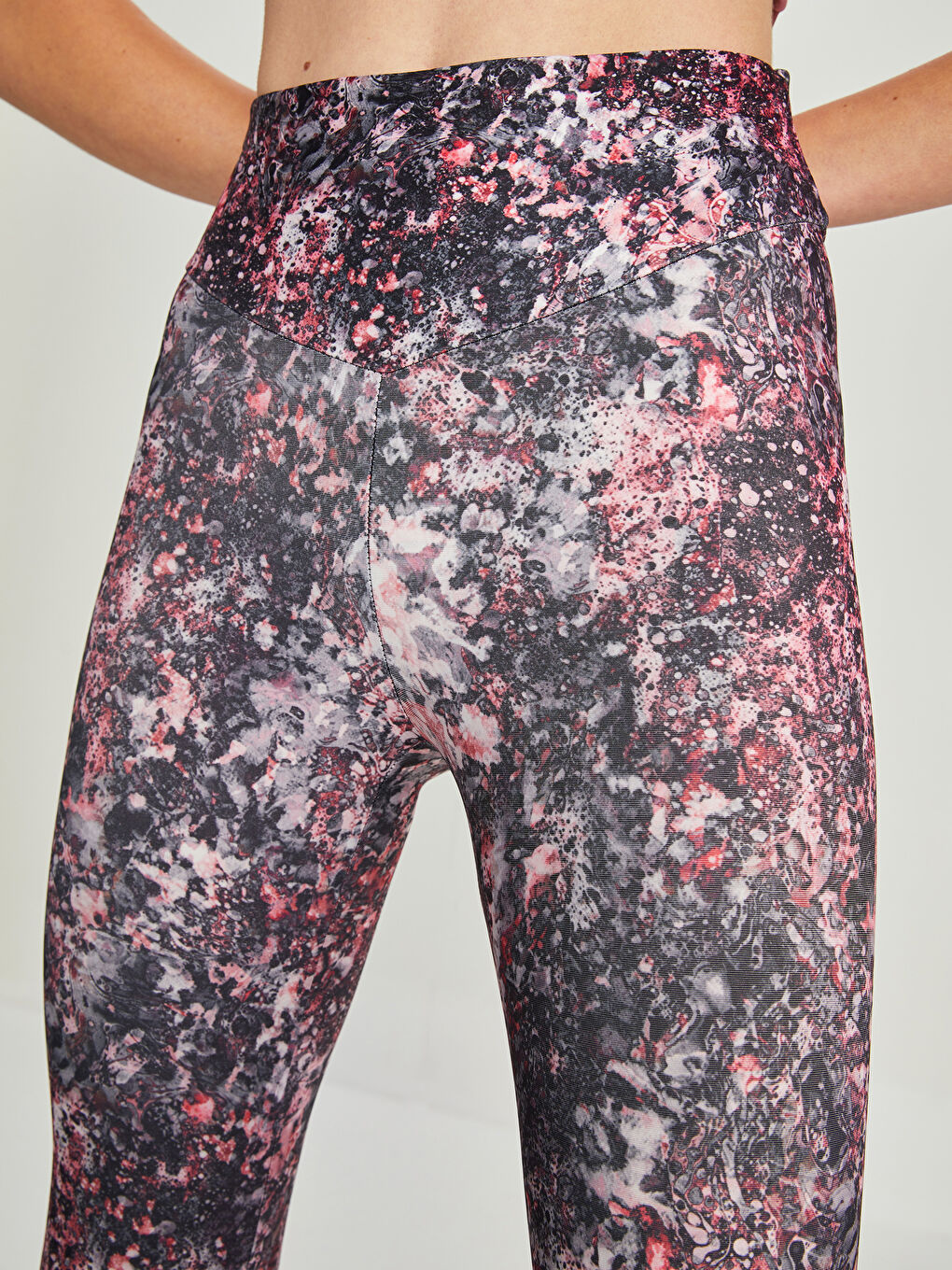 Karışık Beli Lastikli Desenli Kadın Spor Tayt-5