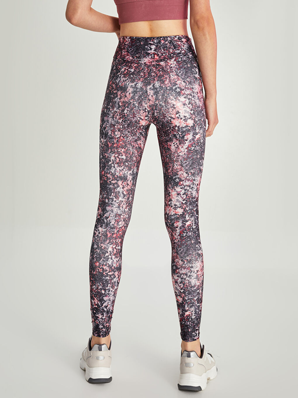 Karışık Beli Lastikli Desenli Kadın Spor Tayt-9