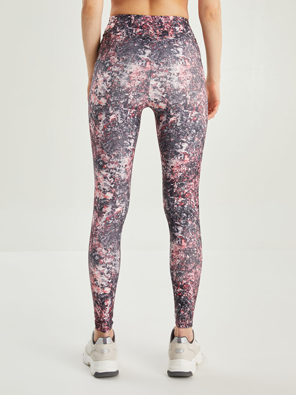 Karışık Beli Lastikli Desenli Kadın Spor Tayt-10