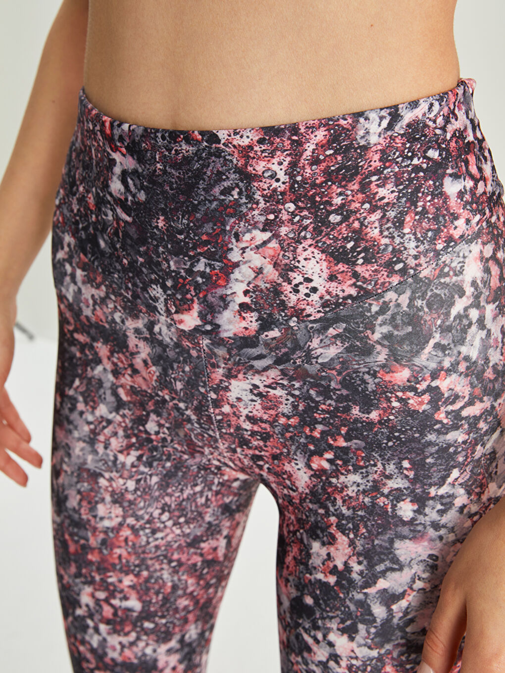 Karışık Beli Lastikli Desenli Kadın Spor Tayt-6