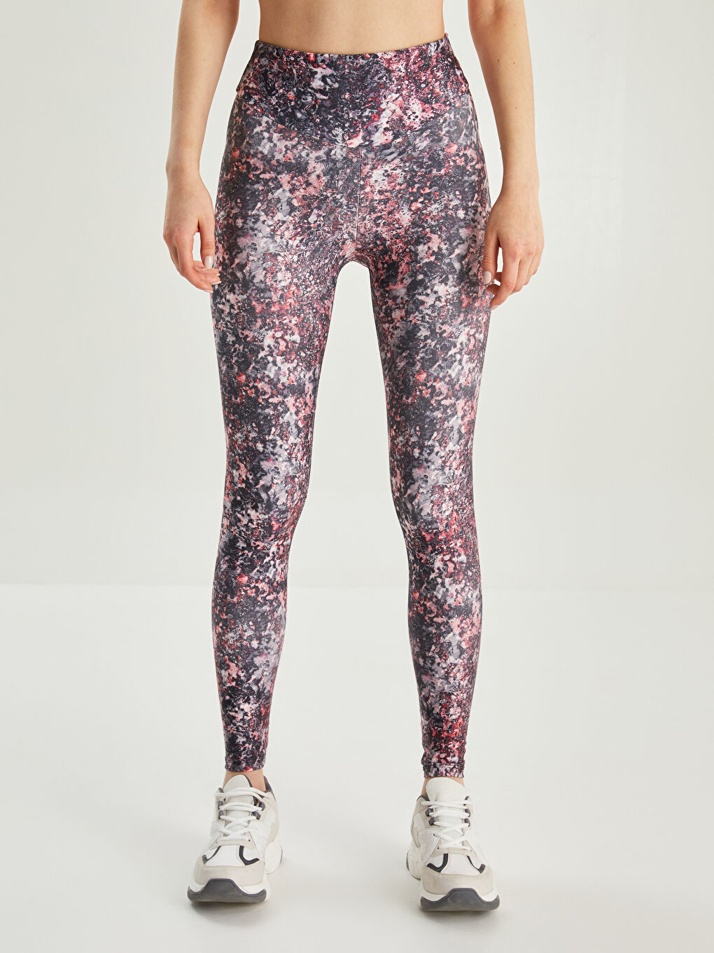 Karışık Beli Lastikli Desenli Kadın Spor Tayt-8