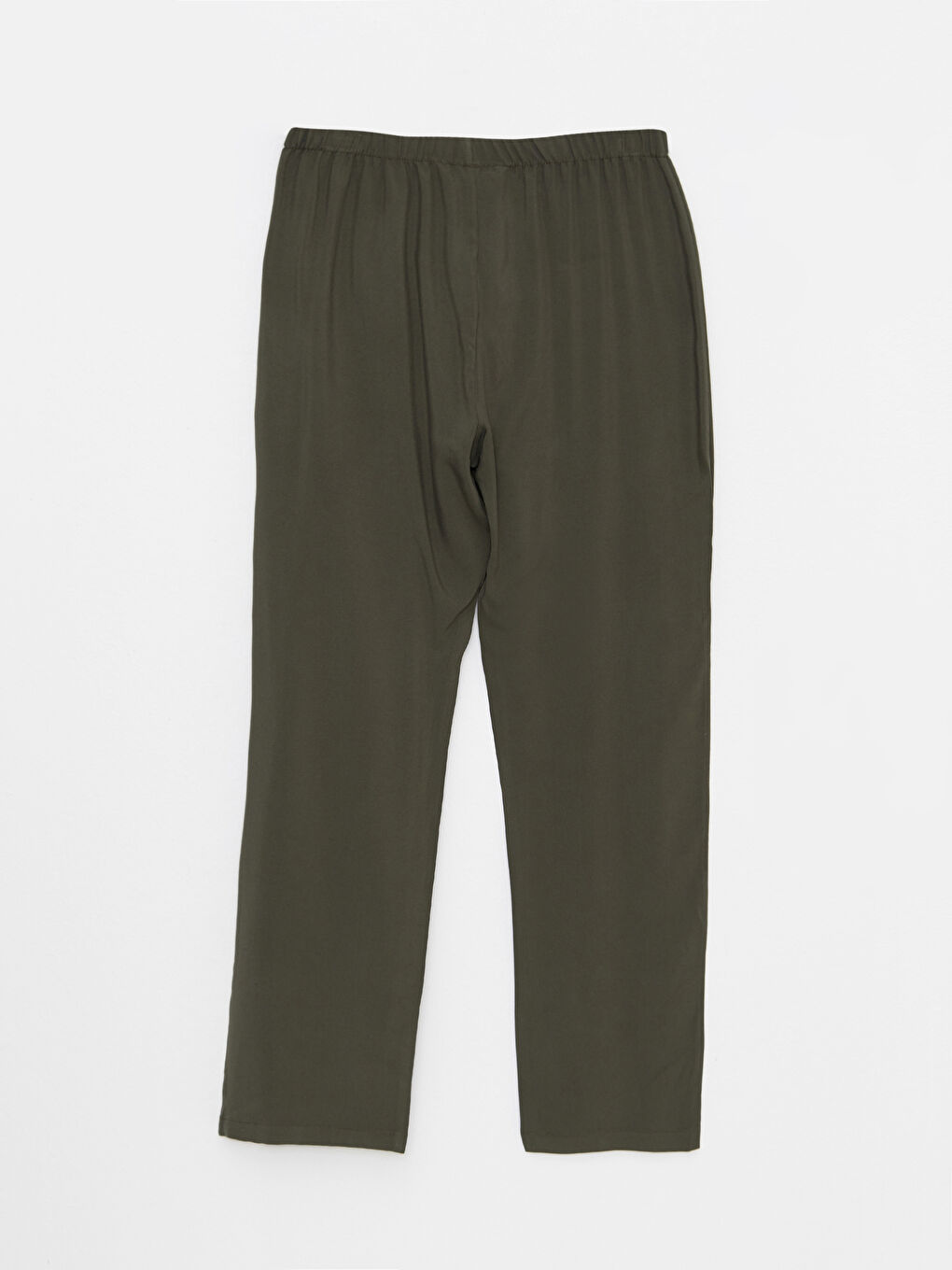 Haki Beli Lastikli Düz Viskon Kadın Pijama Alt-6