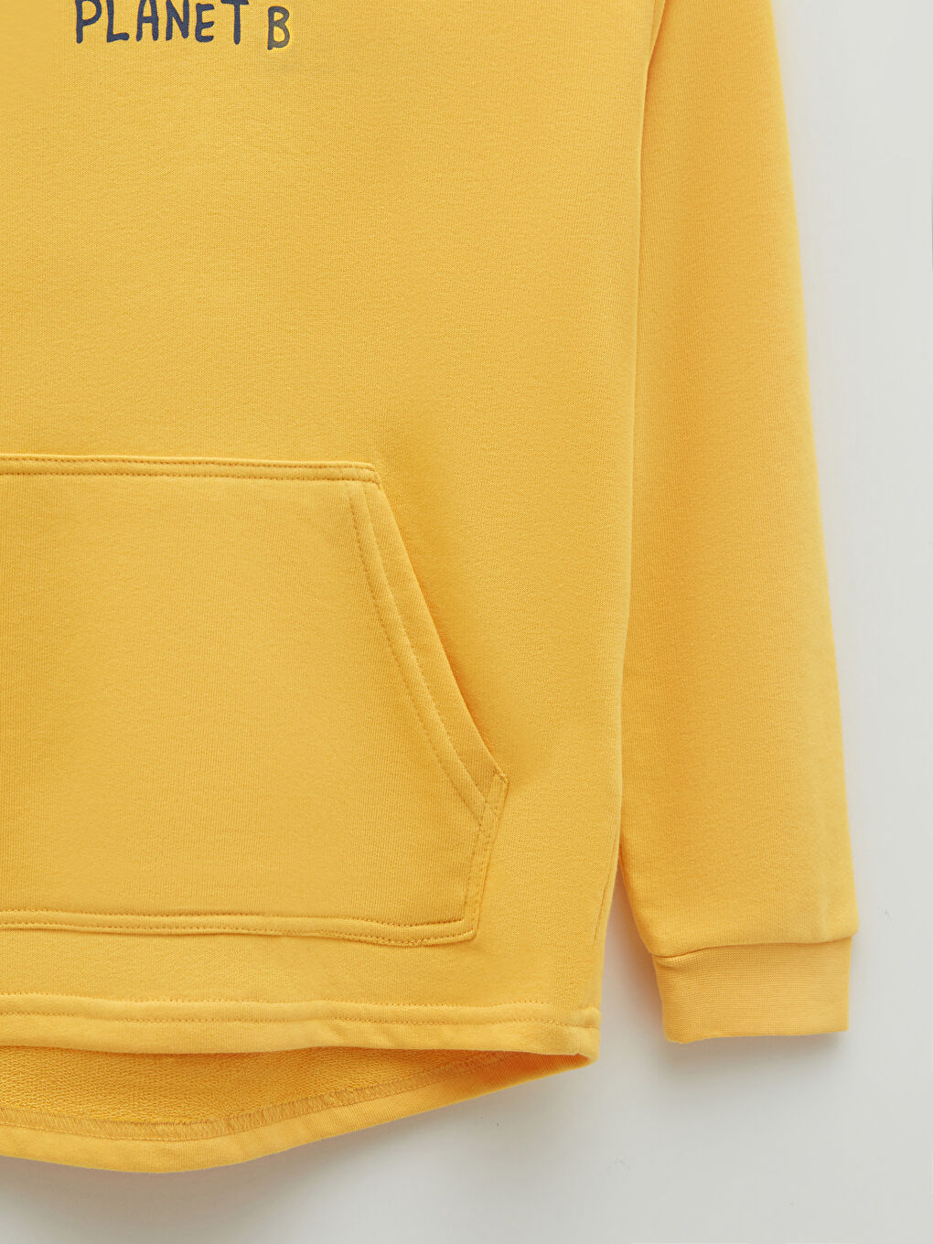 Turuncu Kapüşonlu Baskılı Uzun Kollu Erkek Çocuk Sweatshirt-2