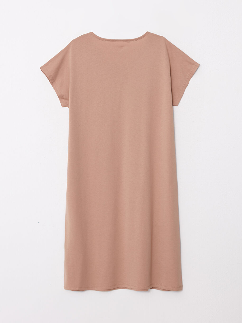 قميص نوم قطن ياقة دائرية كم قصير مستقيم للسيدات-6