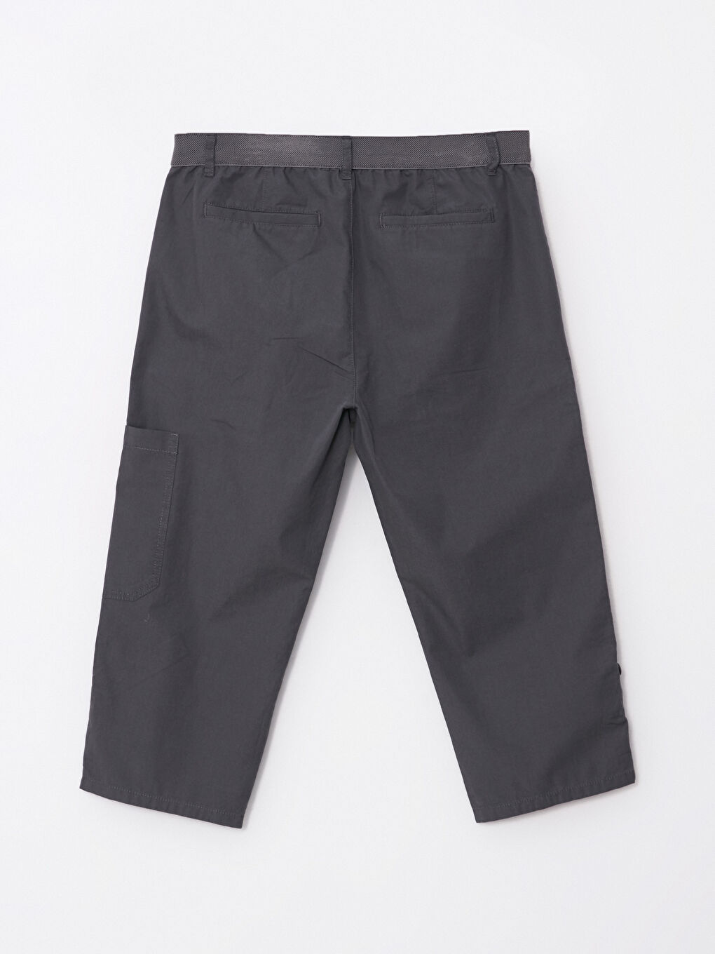 Antrasit Geniş Kalıp Kanvas Erkek Roller Şort-6