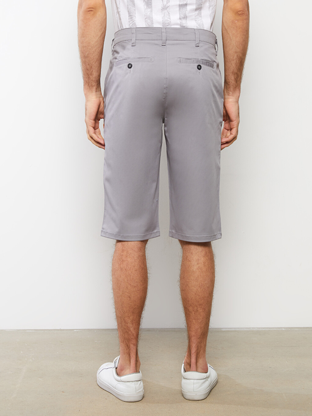 Regular Fit Gabardine Men's Shorts-3