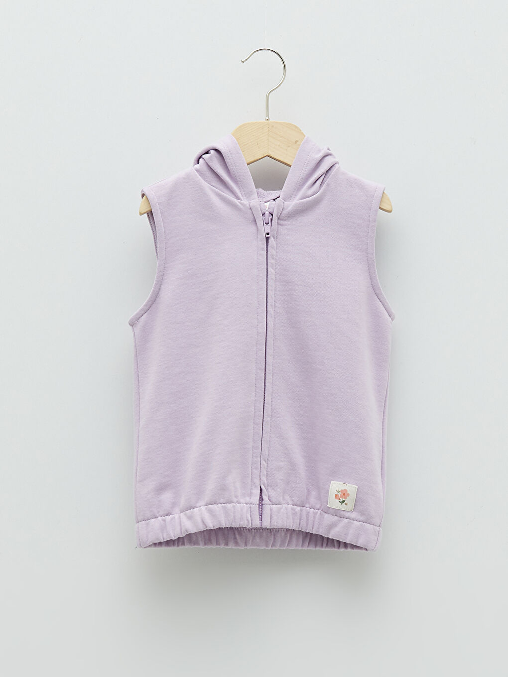 Hooded Basic Baby Girl Zippered Vest