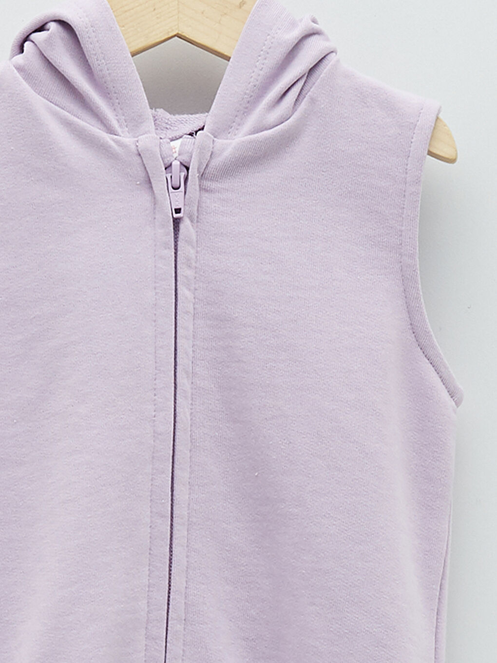 Hooded Basic Baby Girl Zippered Vest-2