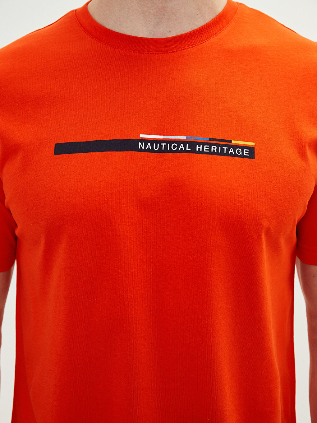 Crew Neck Short Sleeve Printed Combed Cotton Men's T-shirt-3