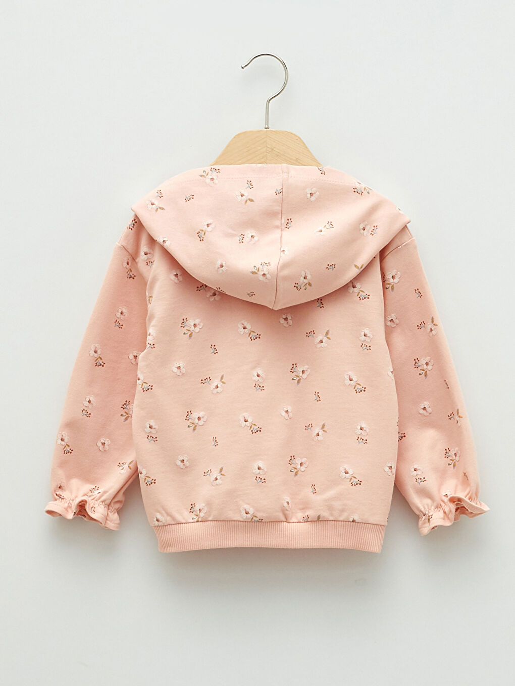 Sweat Zippé à Capuche et Imprimé en Coton à Manches Longues pour Bébé Fille-5