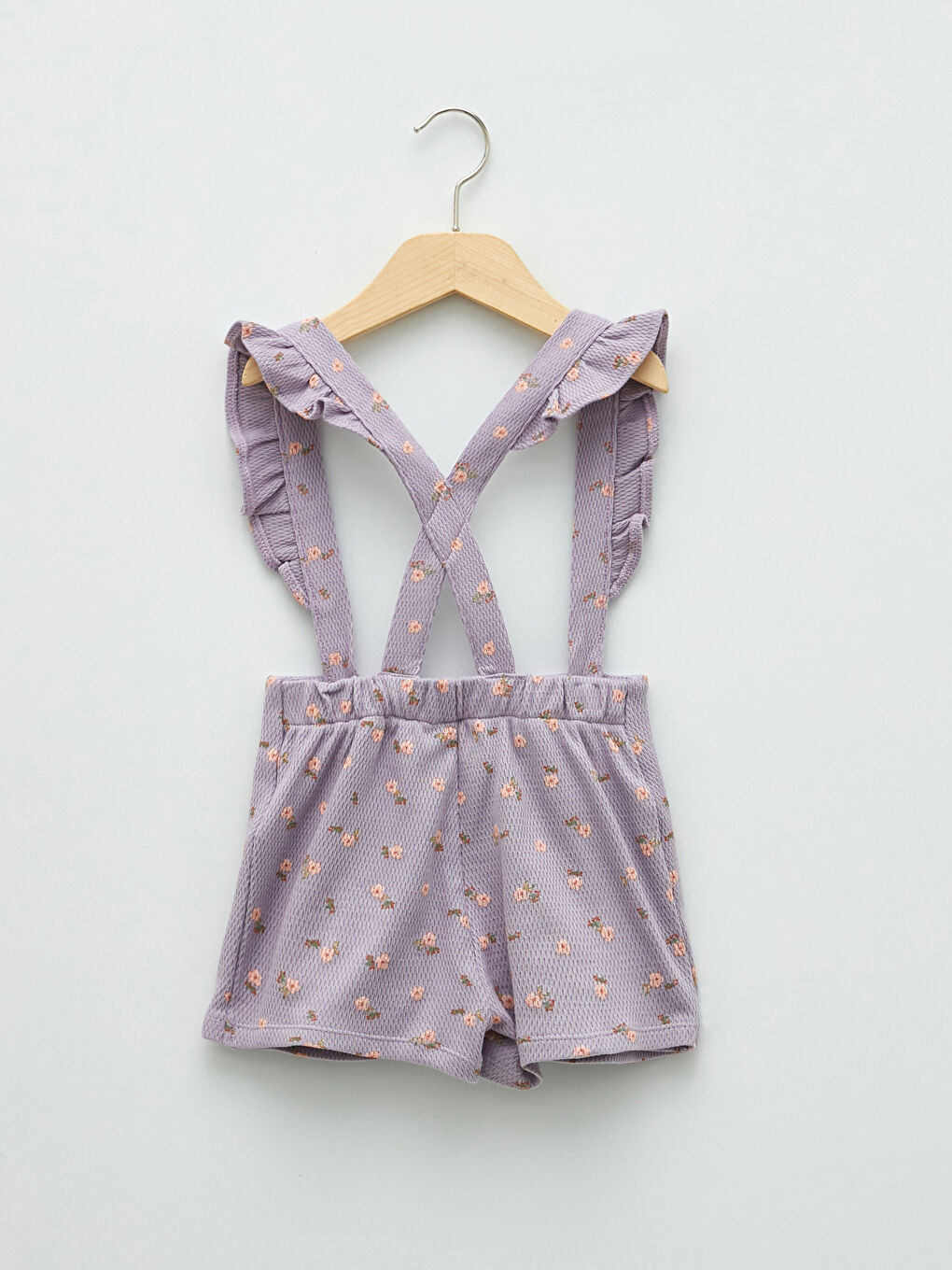 Mor Beli Lastikli Desenli Kız Bebek Etek ve Külotlu Çorap 2'li-1