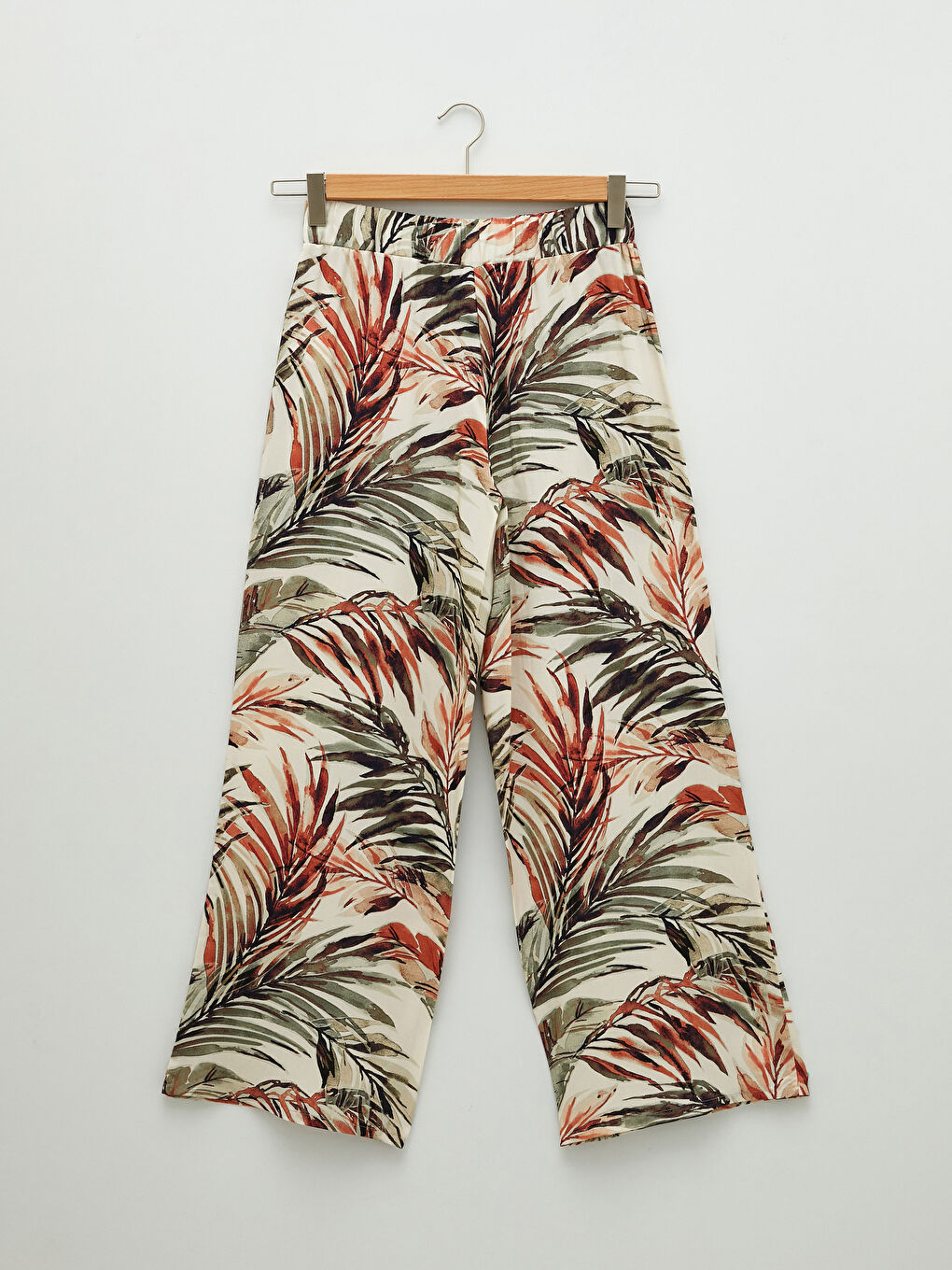 بنطلون للسيدات فيسكوز بخصر مطاطي مُزهر-5