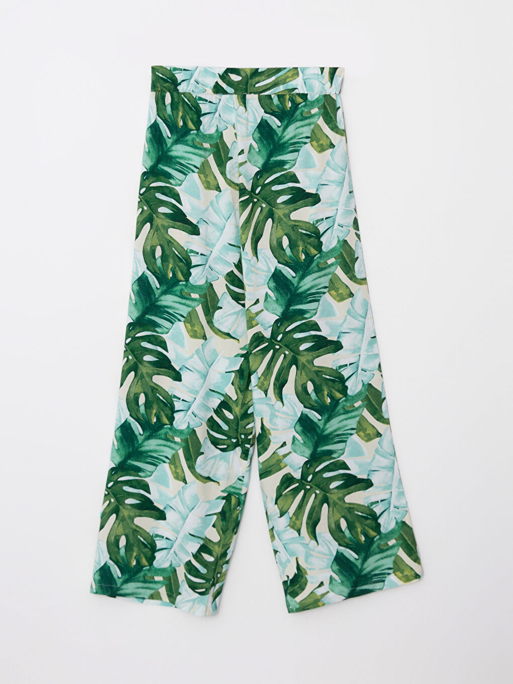 Elastic Waist Floral Viscose Women's Trousers-6