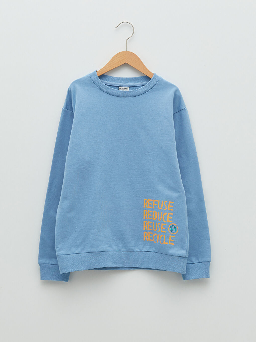 LCW Kids Crew Neck Printed Long Sleeve Boys' Sweatshirt -S2DG14Z4-GHZ