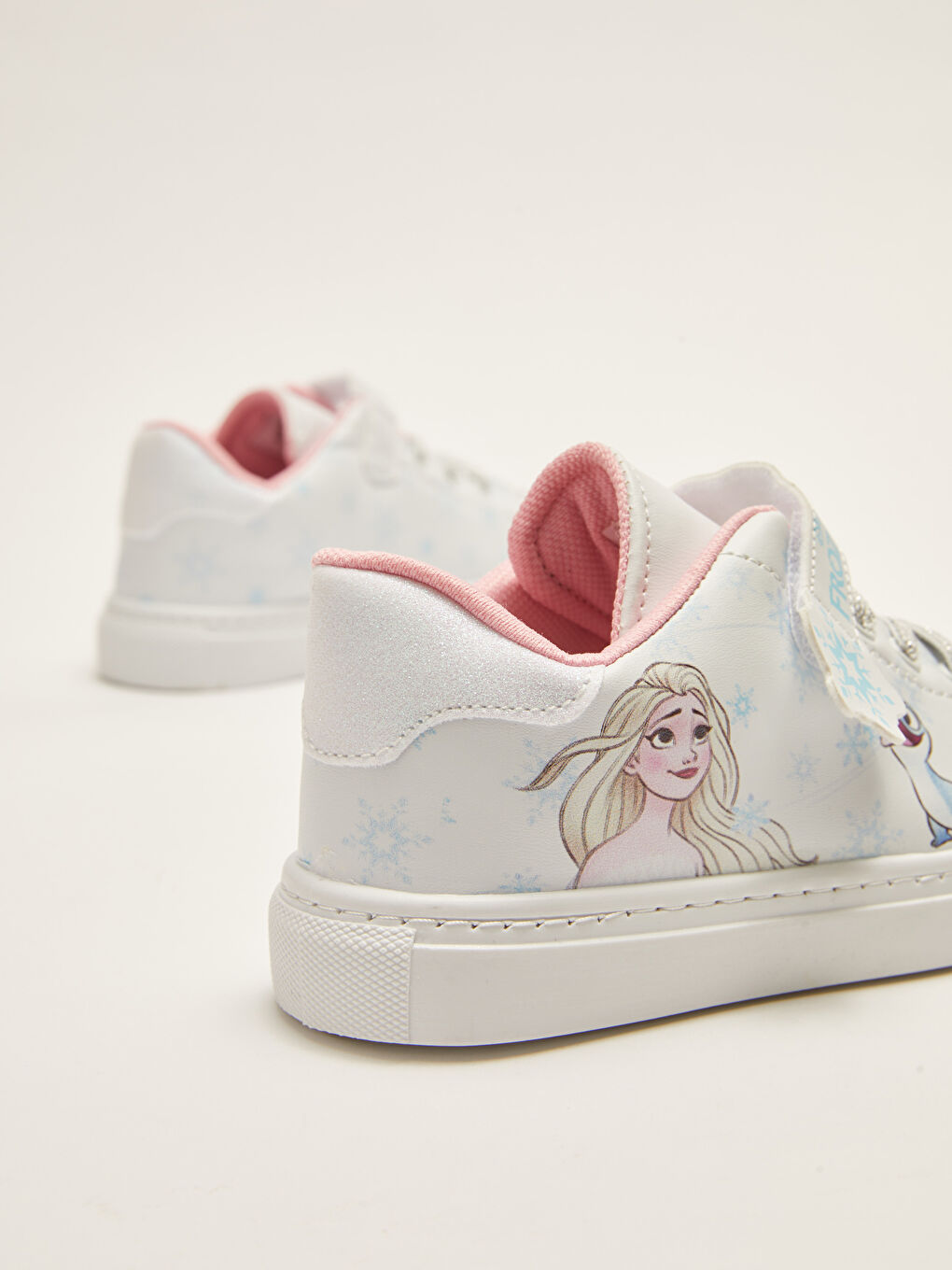 Beyaz Frozen Lisanslı Bağcık ve Cırt Cırtlı Kız Çocuk Spor Ayakkabı-4