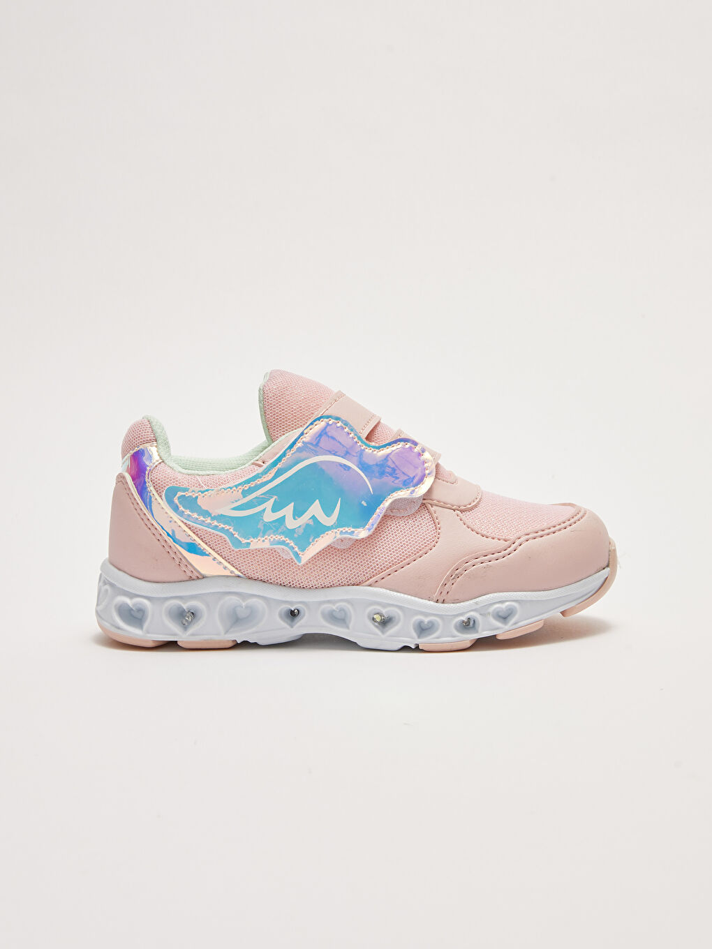 Pembe 3D Kanat Aplikeli Cırt Cırtlı Kız Çocuk Işıklı Aktif Spor Ayakkabı-2