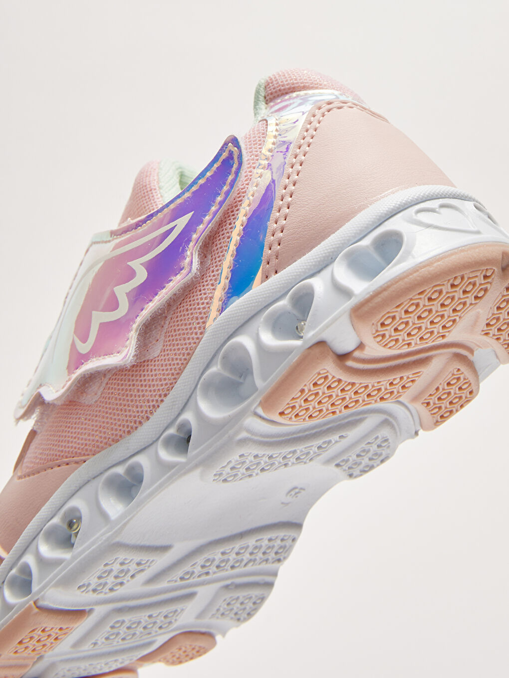 Pembe 3D Kanat Aplikeli Cırt Cırtlı Kız Çocuk Işıklı Aktif Spor Ayakkabı-6