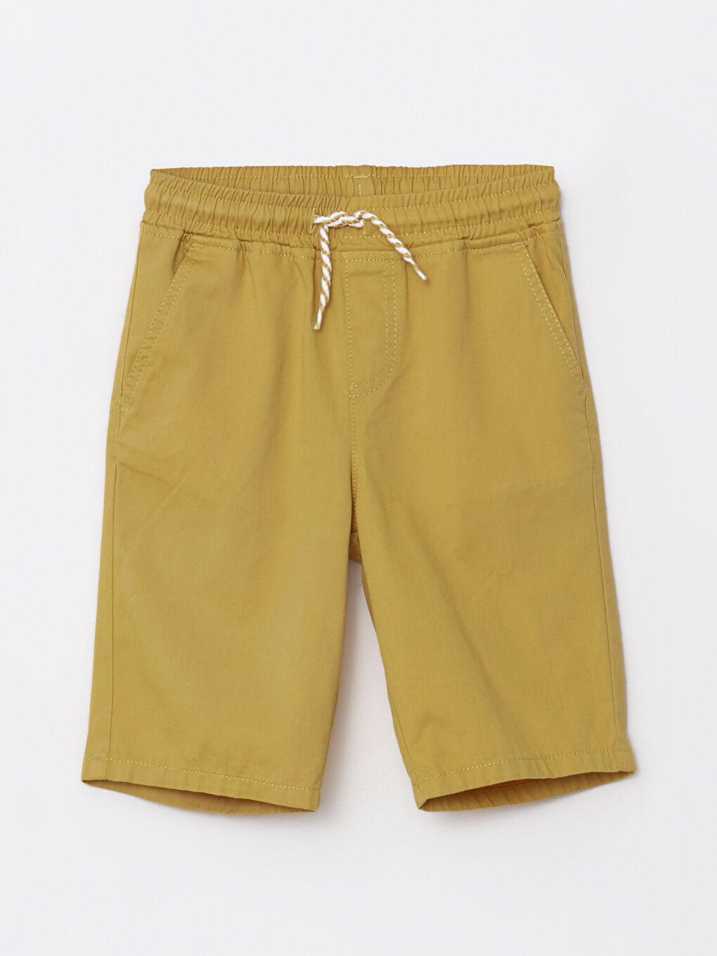 Short garçon basique en gabardine avec taille élastique