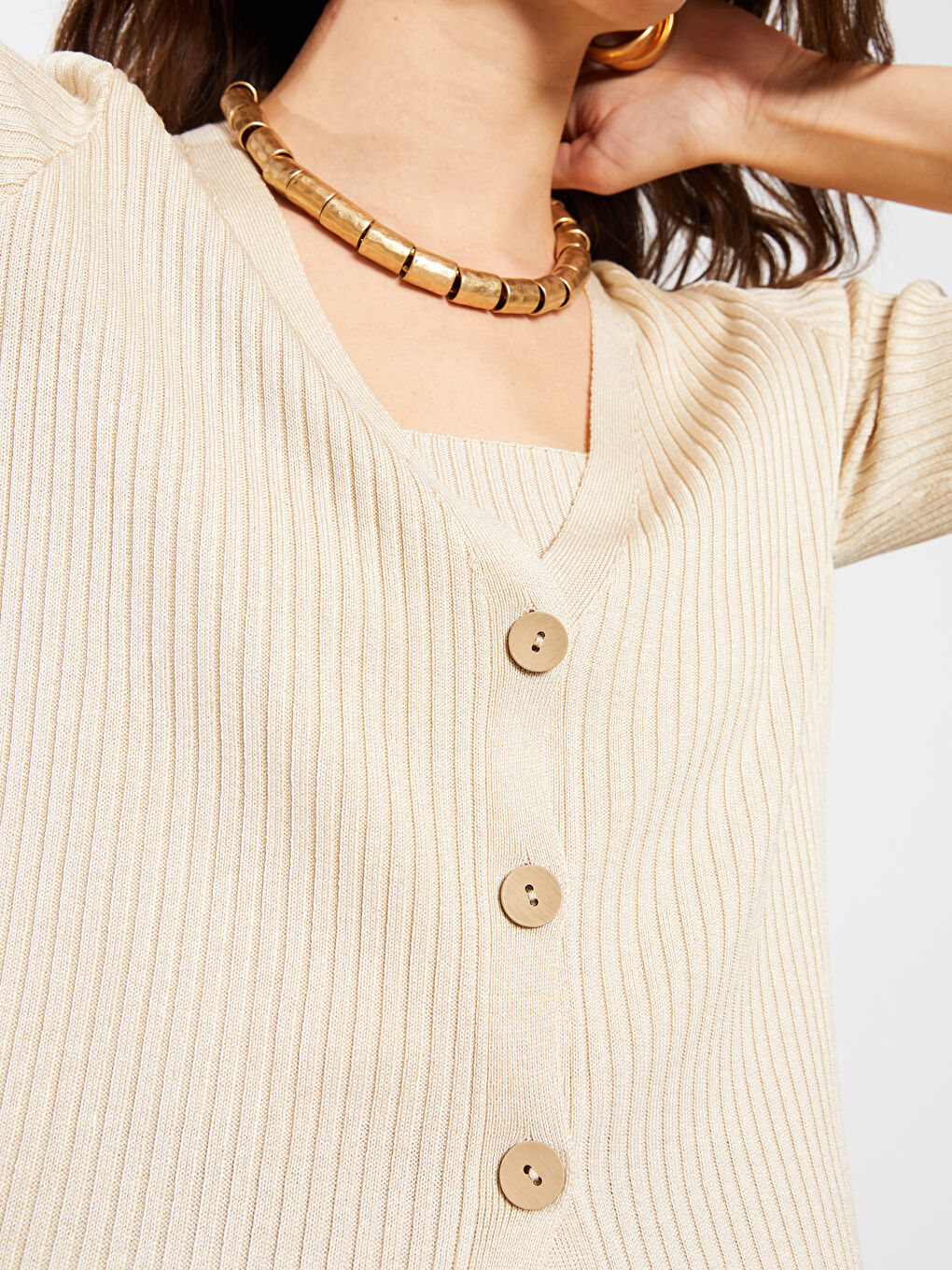 كارديجان تريكو نسائي بفتحة رقبة على شكل حرف V-3