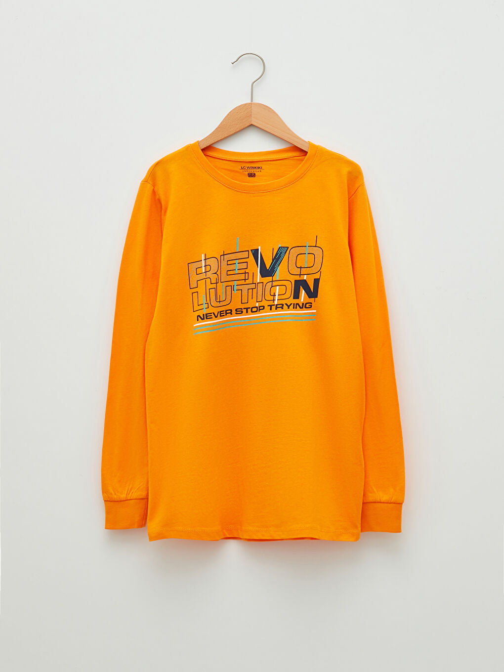 Crew Neck Printed Long Sleeve Boys' Pyjama Set-1