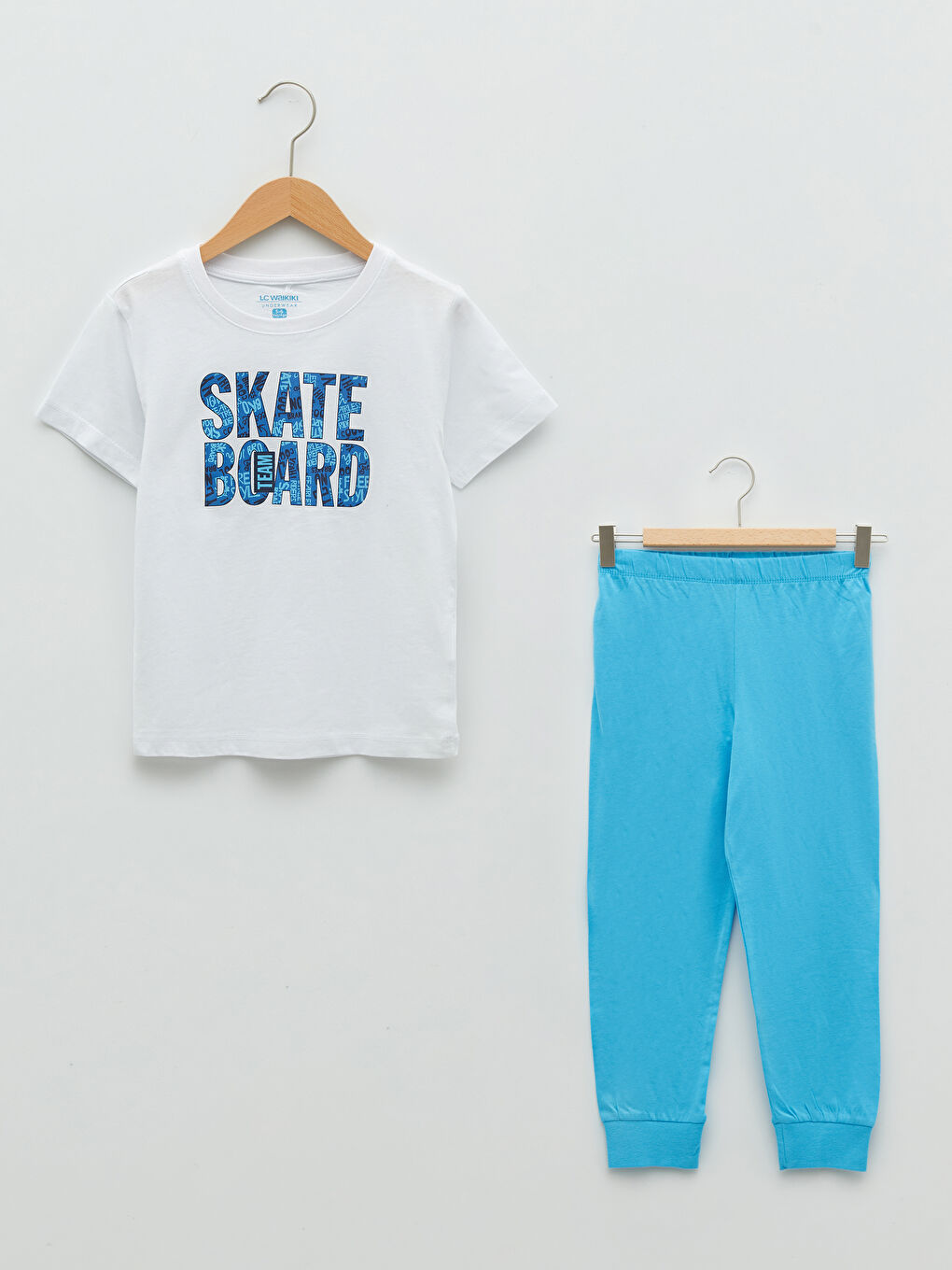 Crew Neck Printed Short Sleeve Boys' Pyjama Set