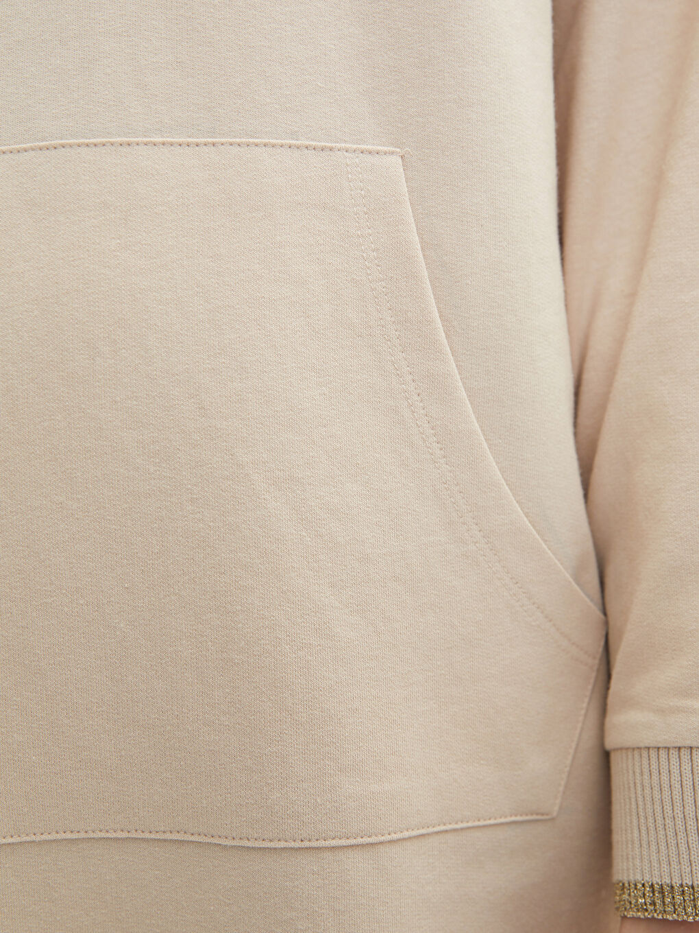 Hooded Plain Long Sleeve Oversize Women's Sweatshirt Tunic-3