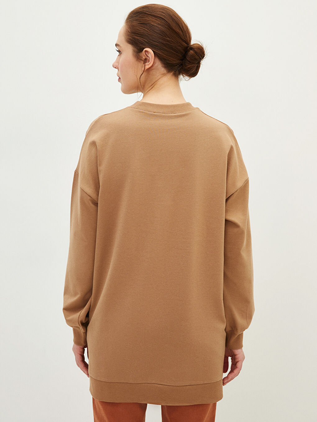 Crew Neck Printed Long Sleeve Oversize Women's Sweatshirt Tunic-5