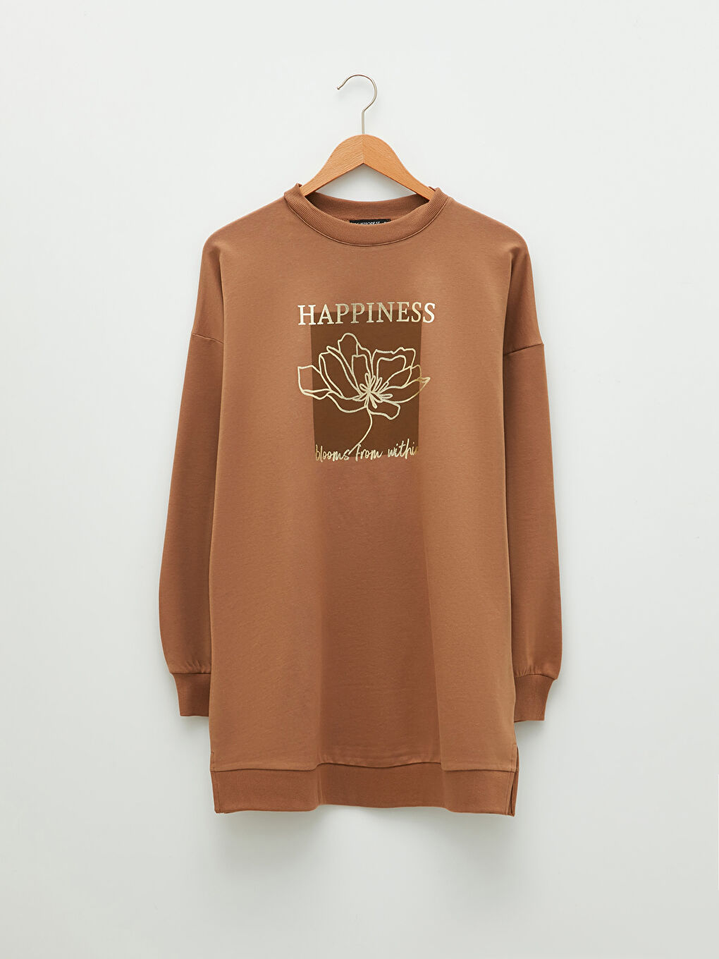 Crew Neck Printed Long Sleeve Oversize Women's Sweatshirt Tunic-6