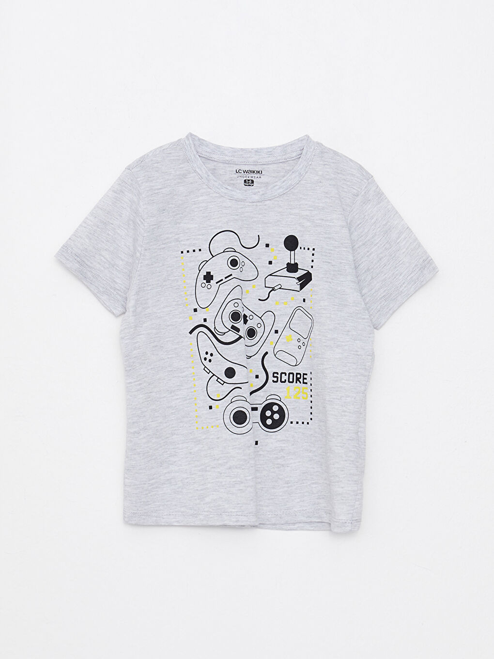 Crew Neck Printed Short Sleeve Boys' Shorts Pyjama Set-1