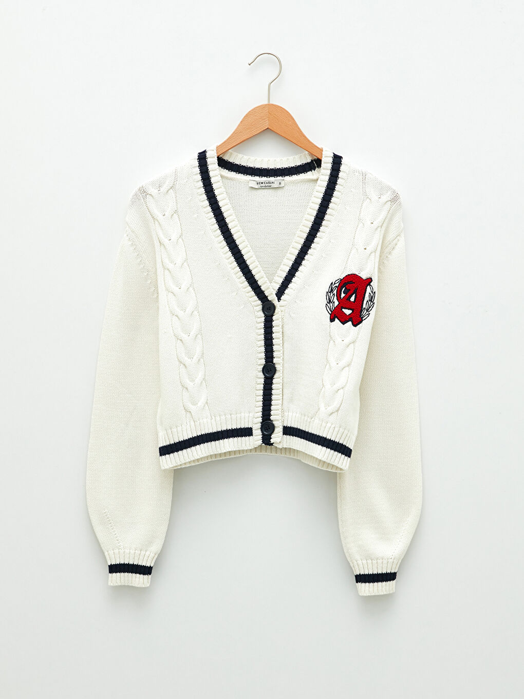 V Neck Embroidered Long Sleeve Women's Knitwear Cardigan -S2DH00Z8-R9J
