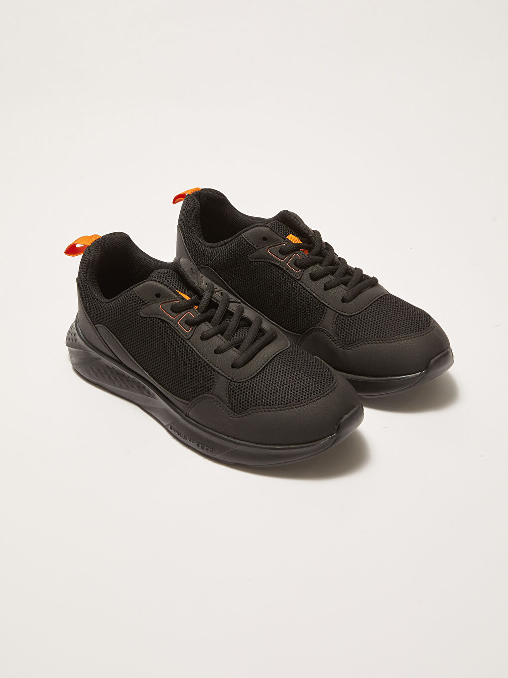 Siyah File Detaylı Bağcıklı Erkek Spor Ayakkabı-3