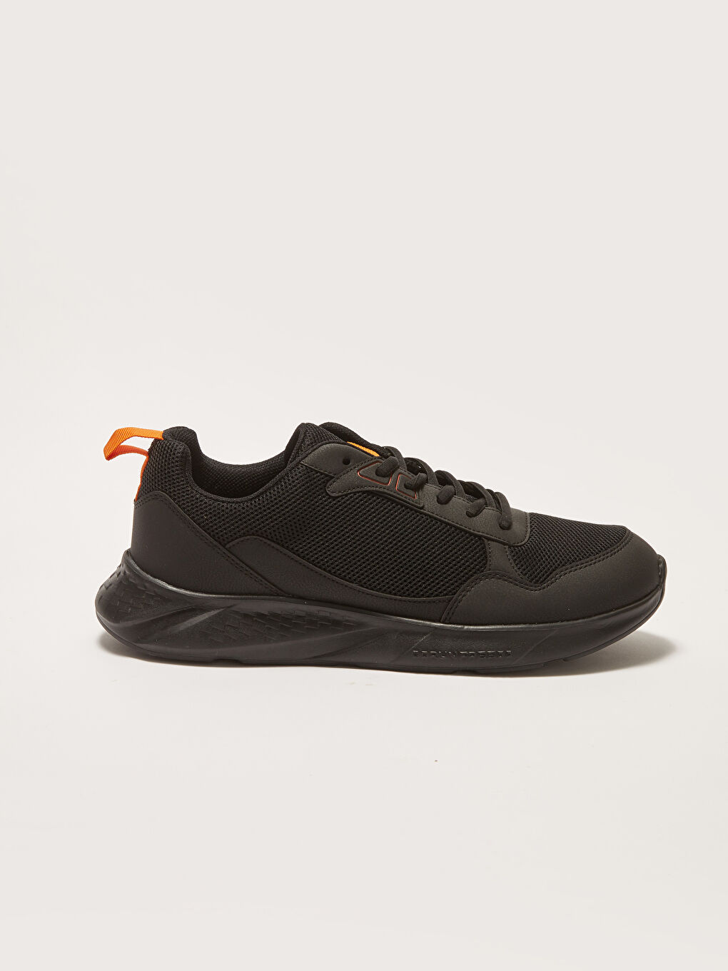 Siyah File Detaylı Bağcıklı Erkek Spor Ayakkabı-4