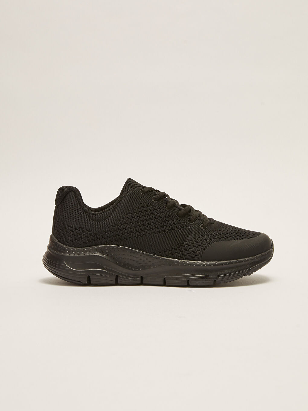 Siyah File Detaylı Bağcıklı Erkek Spor Ayakkabı-1