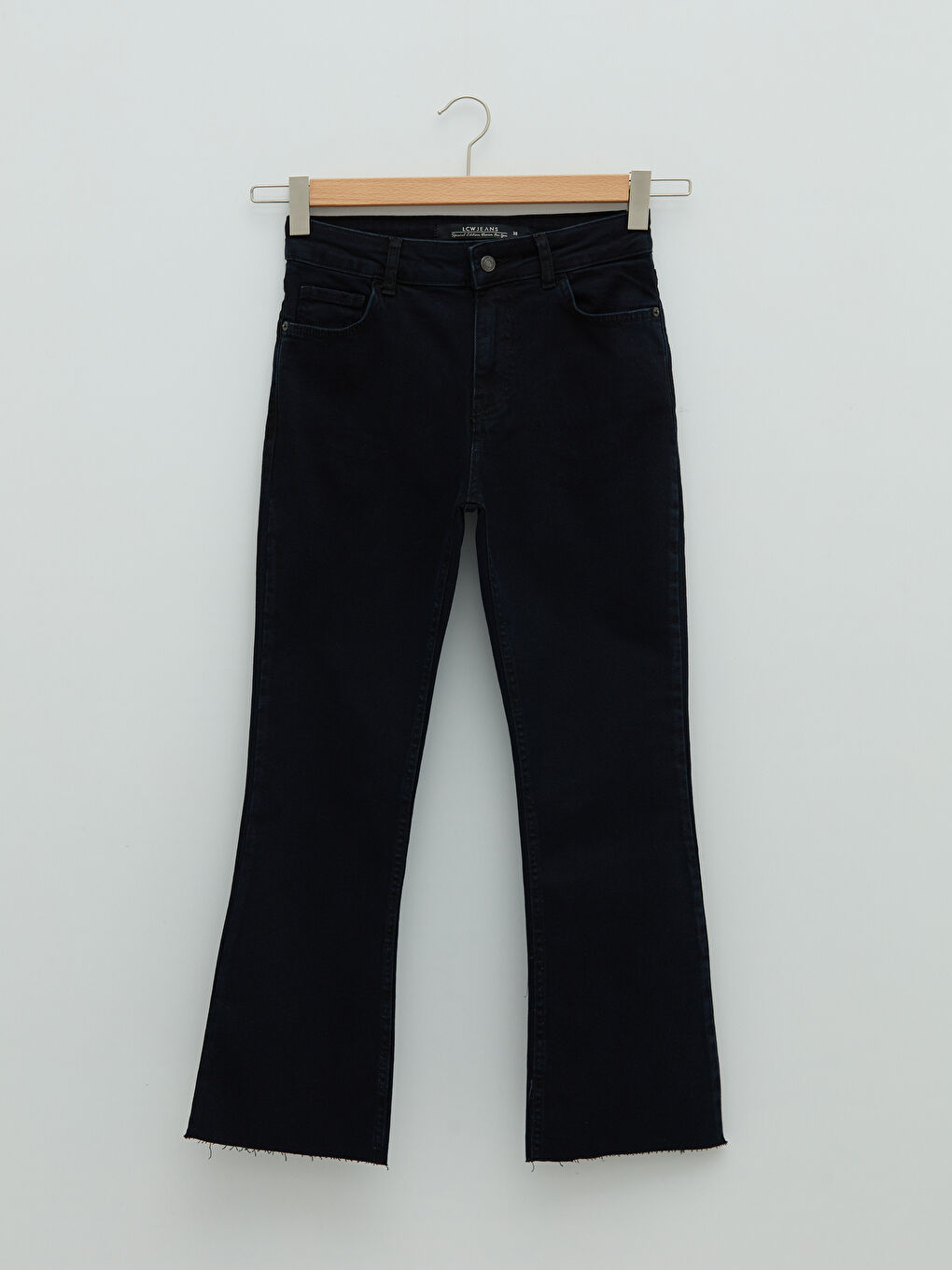 Antrasit Mars Flare Düz Cep Detaylı Kadın Jean Pantolon-6